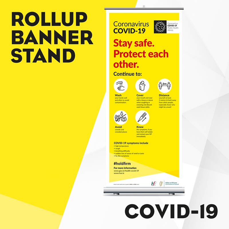 Covid Rollup Banner Stand